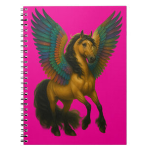 Magnificent Horse With Wings Spiral Photo Notebook