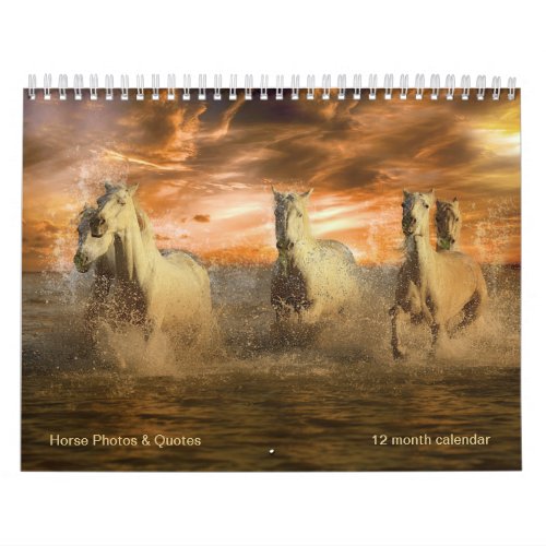 Magnificent Horses  Equine Quotes 12 month Calendar