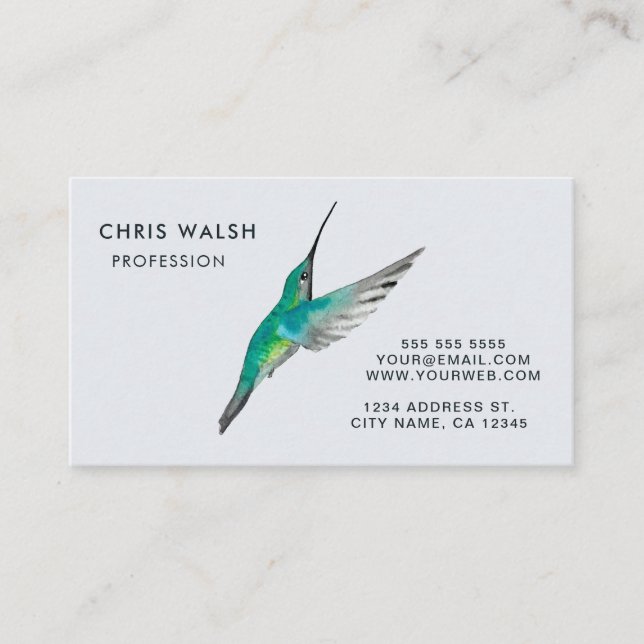 Magnificent Hummingbird Business Card (Front)