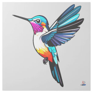Magnificent hummingbird - color illustration gallery wrap