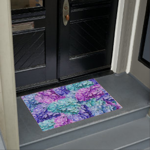 Magnificent hydrangea blossoms doormat
