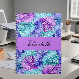 Magnificent hydrangea blossoms, personalizable notebook
