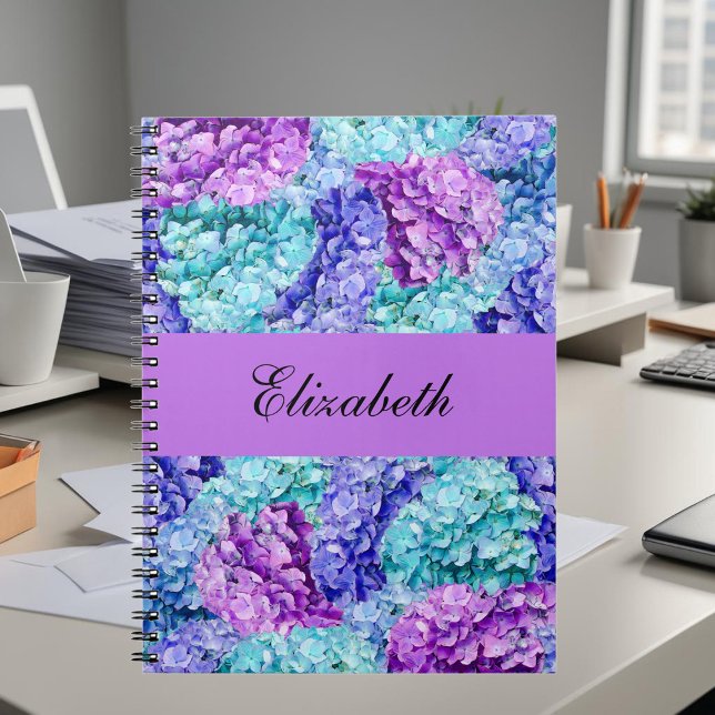 Magnificent hydrangea blossoms, personalizable    notebook (Creator Uploaded)