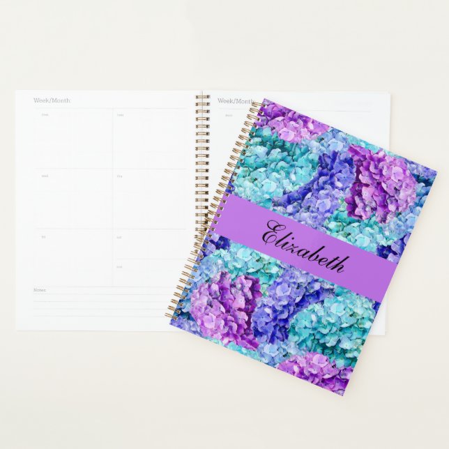 Magnificent hydrangea blossoms, personalizable    planner (Display)