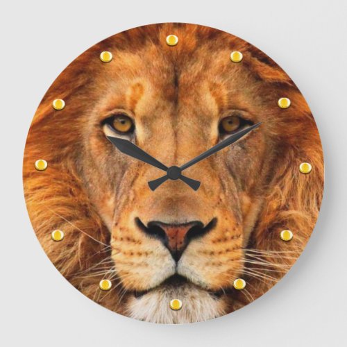 Magnificent Lions Head Beautifully Regal Large Clock