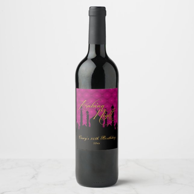 Magnificent Magenta, Arabian Nights Wine Label (Front)