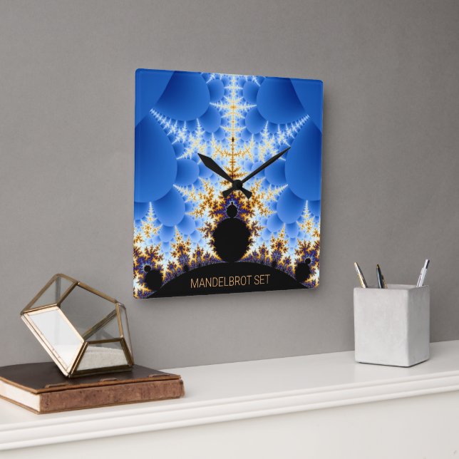 Magnificent Mandelbrot Fractal Square Wall Clock (Office)
