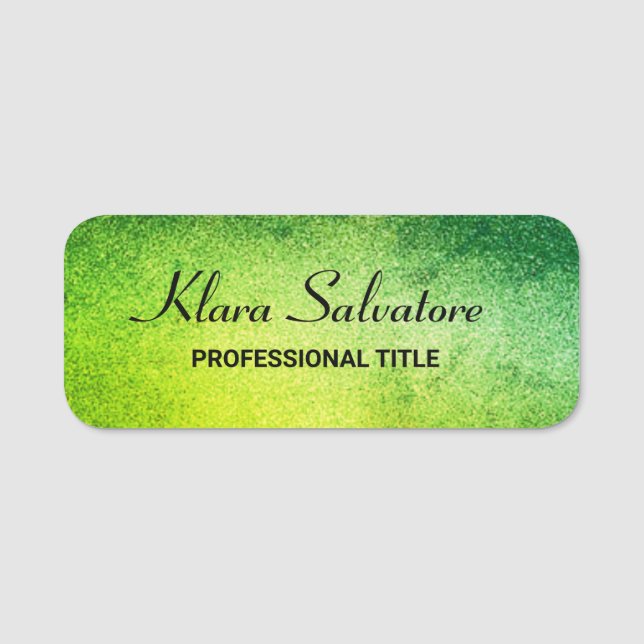 Magnificent  Modern Elegant Green Glitter  Name Tag (Front)