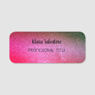 Magnificent Modern Elegant Purple Glitter Name Tag