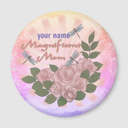 Magnificent Mom Roses custom name Magnet