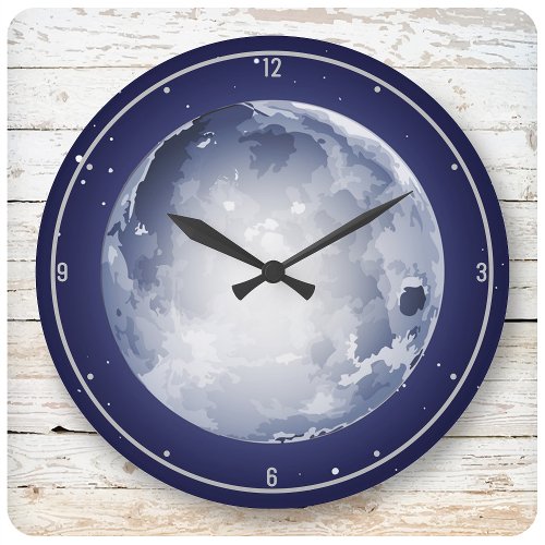 Magnificent Moon Celestial Stars Space Sky Luna Large Clock