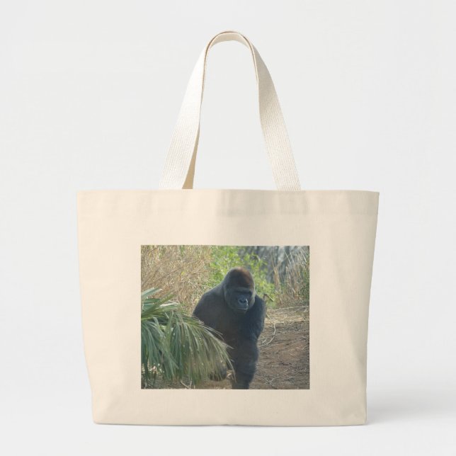 Magnificent Mountain Gorilla Large Tote Bag (Front)