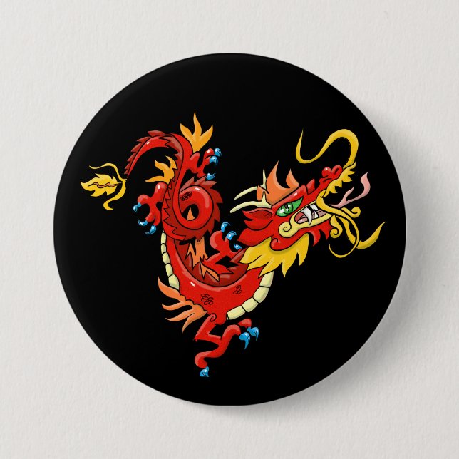 Magnificent Oriental Dragon Button (Front)