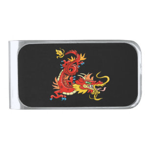 Magnificent Oriental Dragon Silver Finish Money Clip
