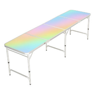Magnificent Pastel Rainbow Wedding Beer Pong Table