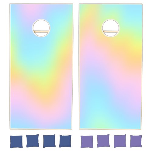 Magnificent Pastel Rainbow Wedding Cornhole Set