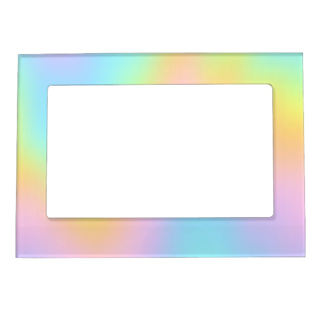 Magnificent Pastel Rainbow Wedding Magnetic Frame (Front)
