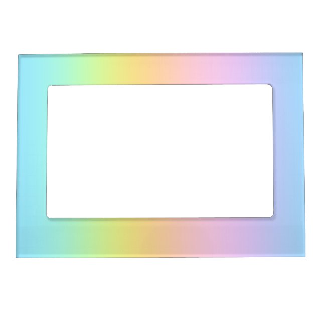 Magnificent Pastel Rainbow Wedding Magnetic Frame (Front)