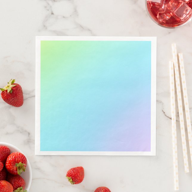 Magnificent Pastel Rainbow Wedding Paper Napkins (Insitu)