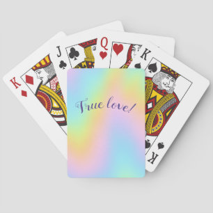 Magnificent Pastel Rainbow Wedding Poker Cards