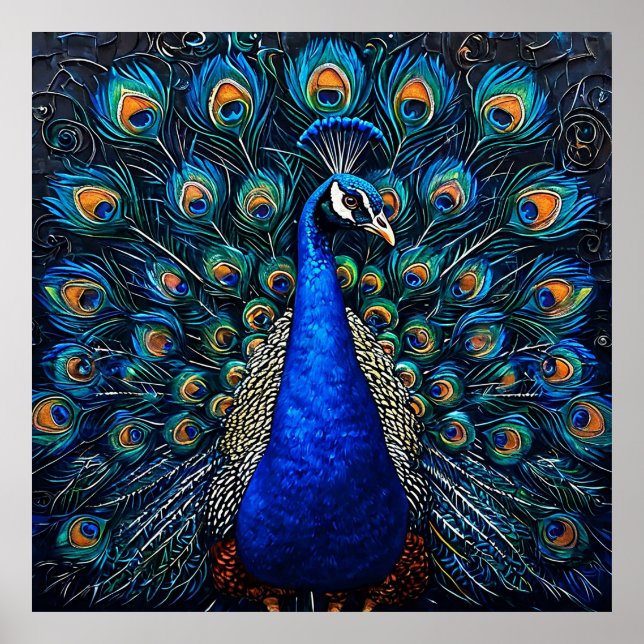 Magnificent peacock poster (Front)
