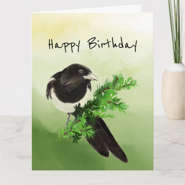 Magnificent Person Magpie Bird Nature Birthday Card (Front)