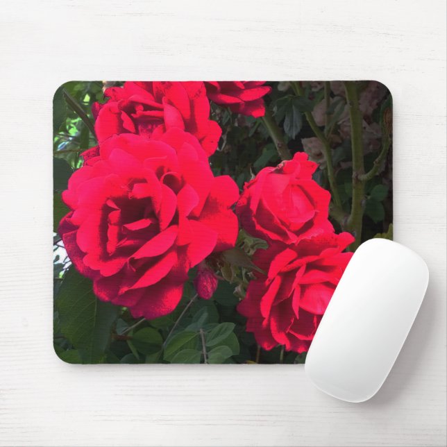 Magnificent Red Roses Mouse Pad (With Mouse)