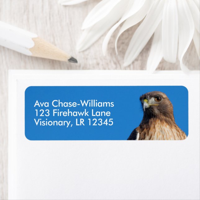 Magnificent Red-Tailed Hawk in the Sun Label (Insitu)