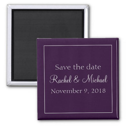 Magnificent Save the Date Plum and Silver Magnet