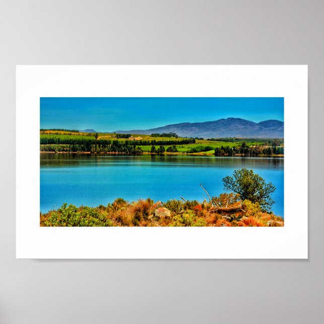 Magnificent South African Landscape Blue Poster (Front)