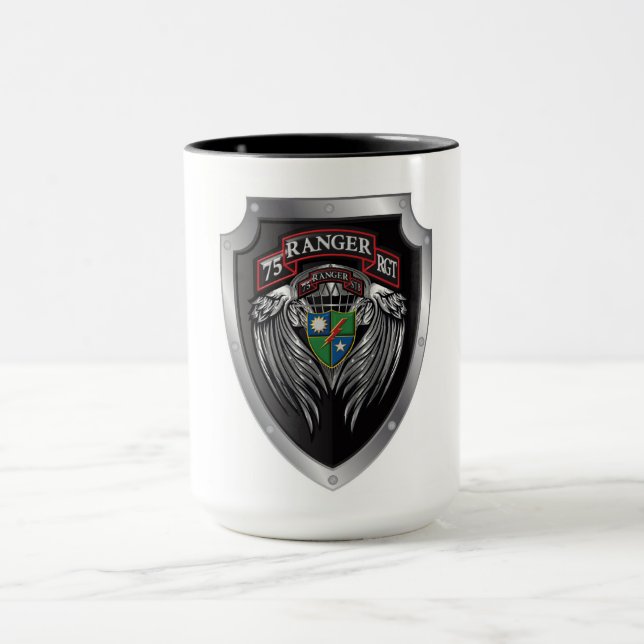 Magnificent STB Bat 75th Ranger Regimental Scroll Mug (Center)