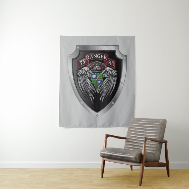 Magnificent STB Bat 75th Ranger Regimental Scroll Tapestry (In Situ)
