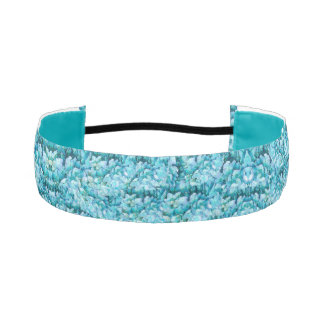 Magnificent, turquoise hydrangea blossoms athletic headband