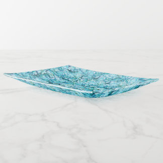 Magnificent, turquoise hydrangea blossoms trinket tray