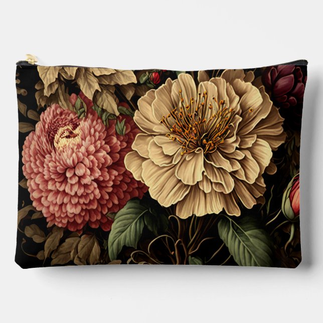 Magnificent Vintage Floral Arrangement  Accessory Pouch (Front)