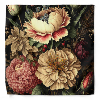 Magnificent Vintage Floral Arrangement Bandana