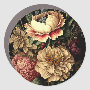 Magnificent Vintage Floral Arrangement Car Magnet
