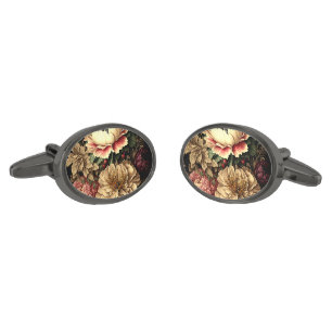 Magnificent Vintage Floral Arrangement Cufflinks
