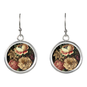 Magnificent Vintage Floral Arrangement  Earrings