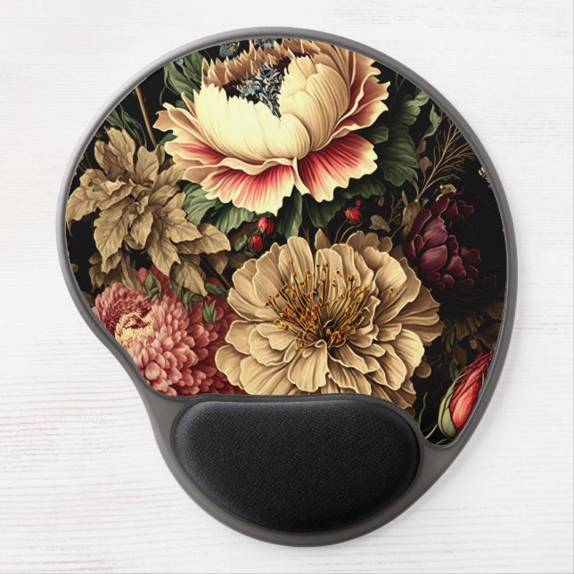 Magnificent Vintage Floral Arrangement  Gel Mouse Pad (Front)