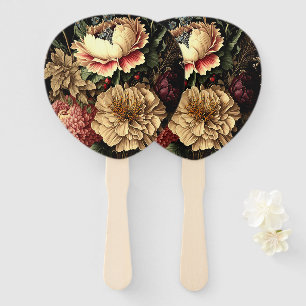 Magnificent Vintage Floral Arrangement Hand Fan