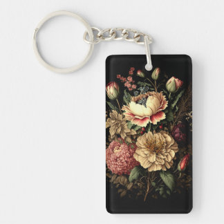 Magnificent Vintage Floral Arrangement  Keychain