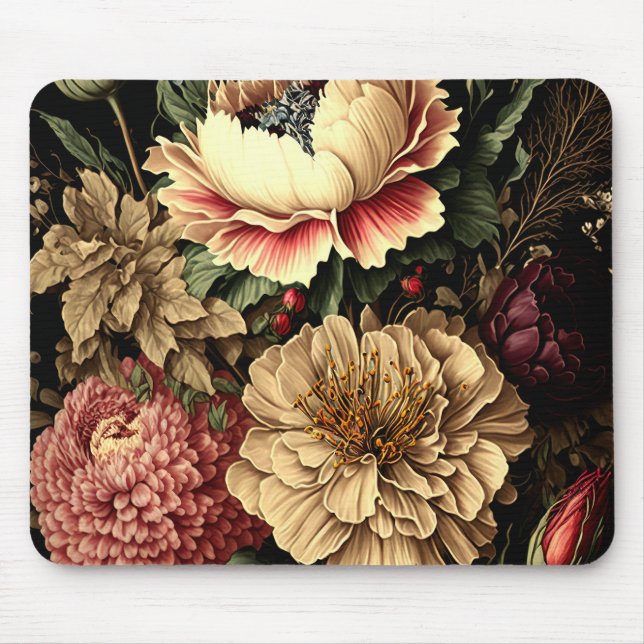 Magnificent Vintage Floral Arrangement  Mouse Pad (Front)