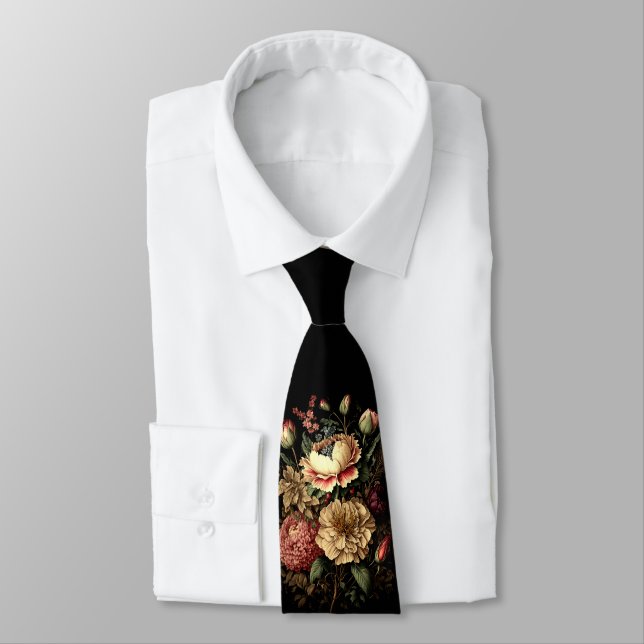 Magnificent Vintage Floral Arrangement  Neck Tie (Tied)