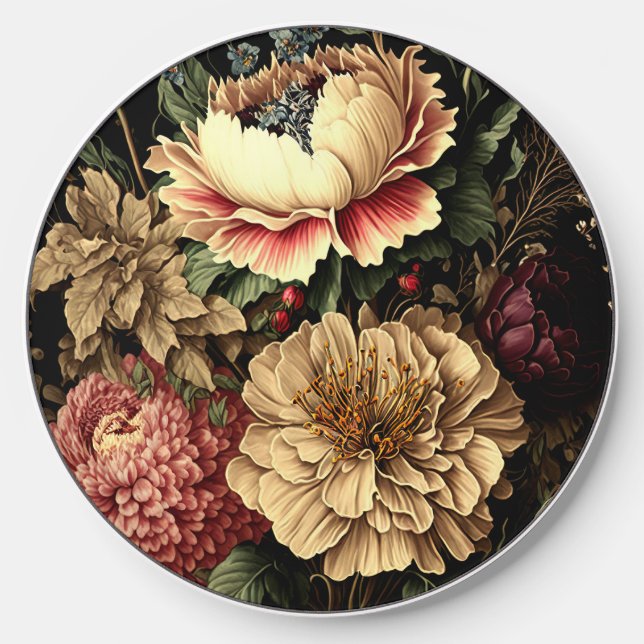 Magnificent Vintage Floral Arrangement  Wireless Charger (Front)