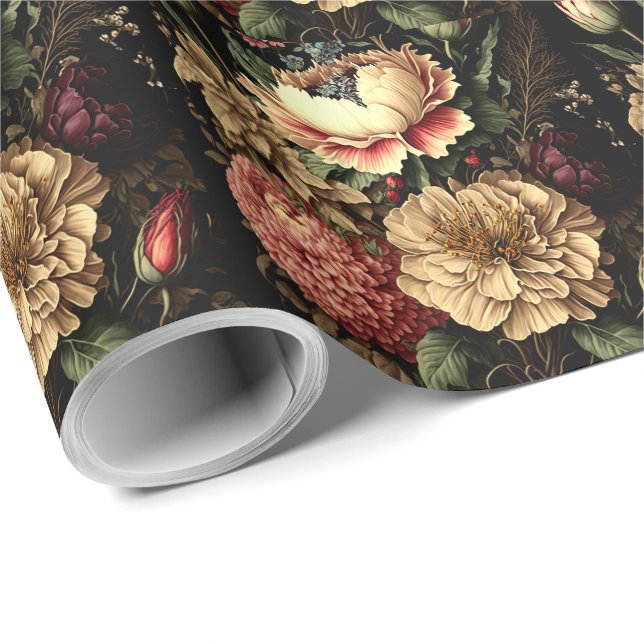 Magnificent Vintage Floral Arrangement  Wrapping Paper (Roll Corner)
