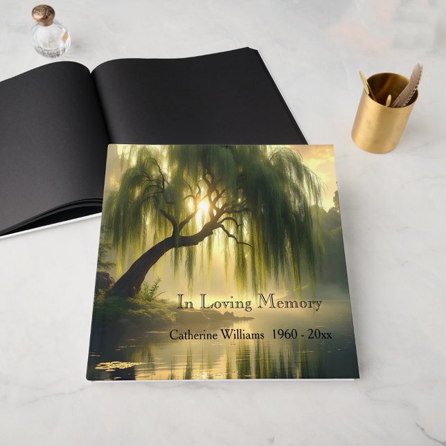 Magnificent weeping willow by a pond, condolence guest book (Creator Uploaded)