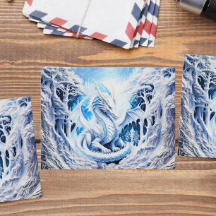 Magnificent White Dragon Fantasy Postcard