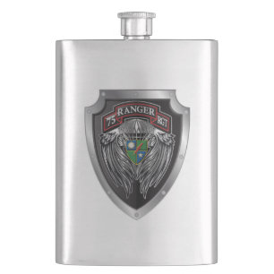 Magnificent Winged 75th Ranger Regimental Scroll Flask