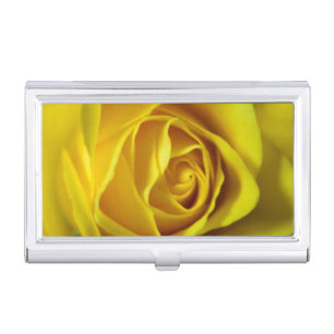 Magnificent yellow rose macro picture business card holder